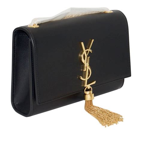 ysl black hardware bag - YSL black bag with tassel.